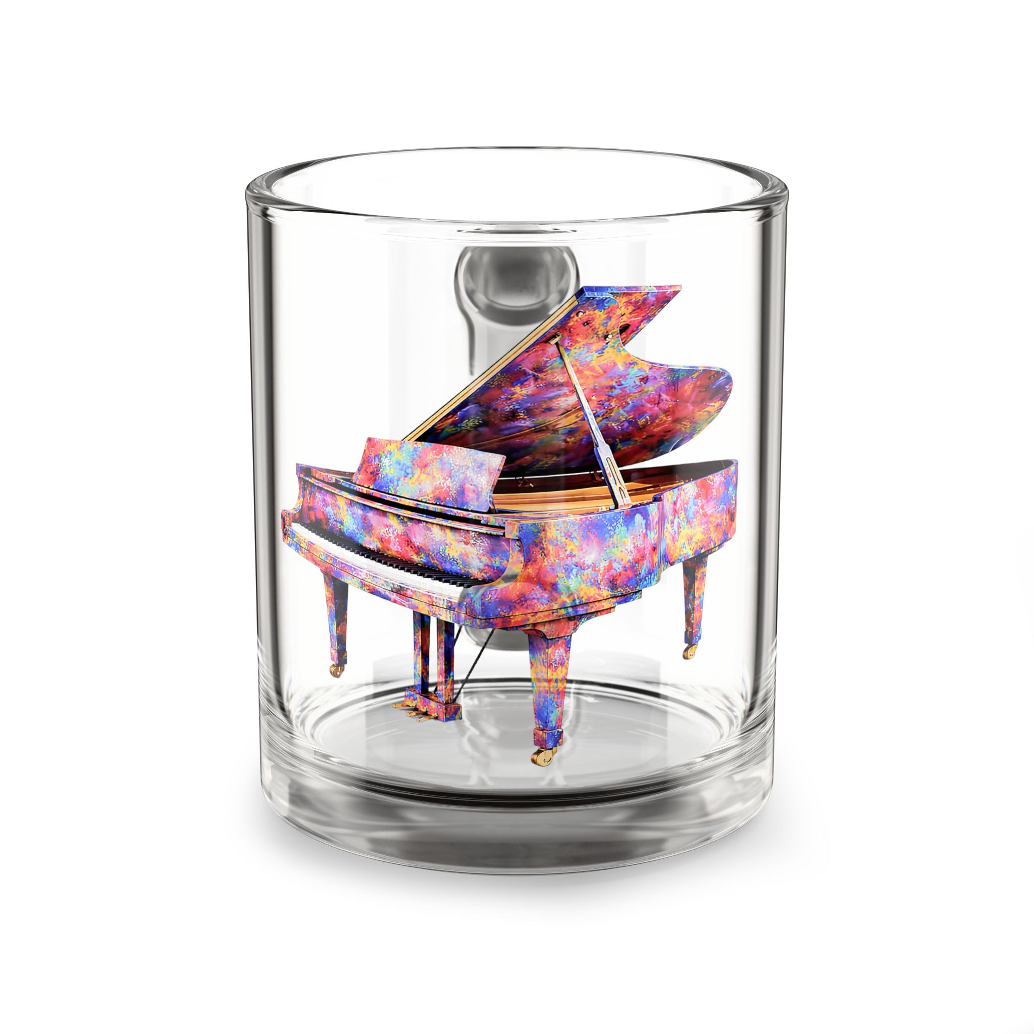 Floating Piano Glass Cup – Colorful Art Edition