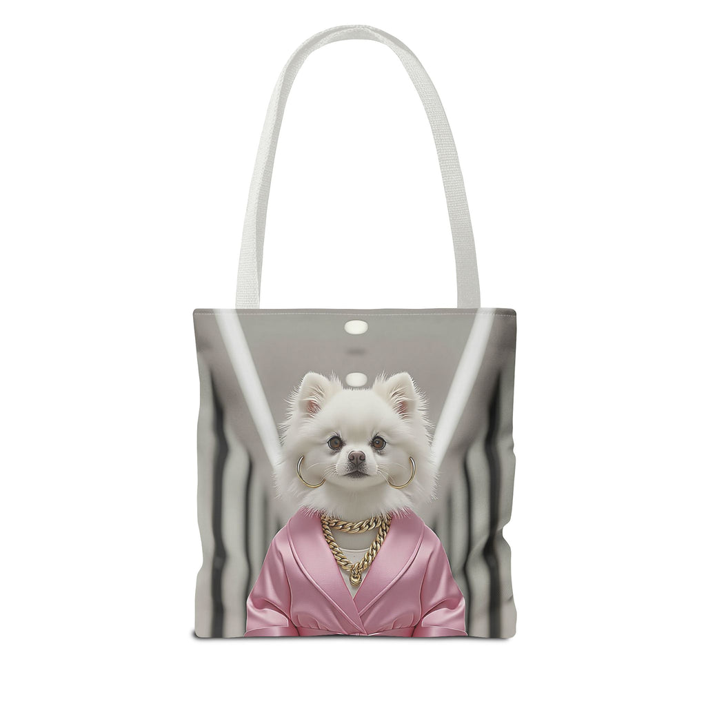 Luxury Dog Art Tote Bag – Pink Robe Puppy Tote for Dog Lovers