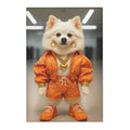Luxury Dog Art Rug – Orange Royal Pup Statement Design