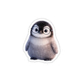 Cute Nerd Penguin Die-Cut Sticker — Baby Penguin with Glasses for Laptops & Journals