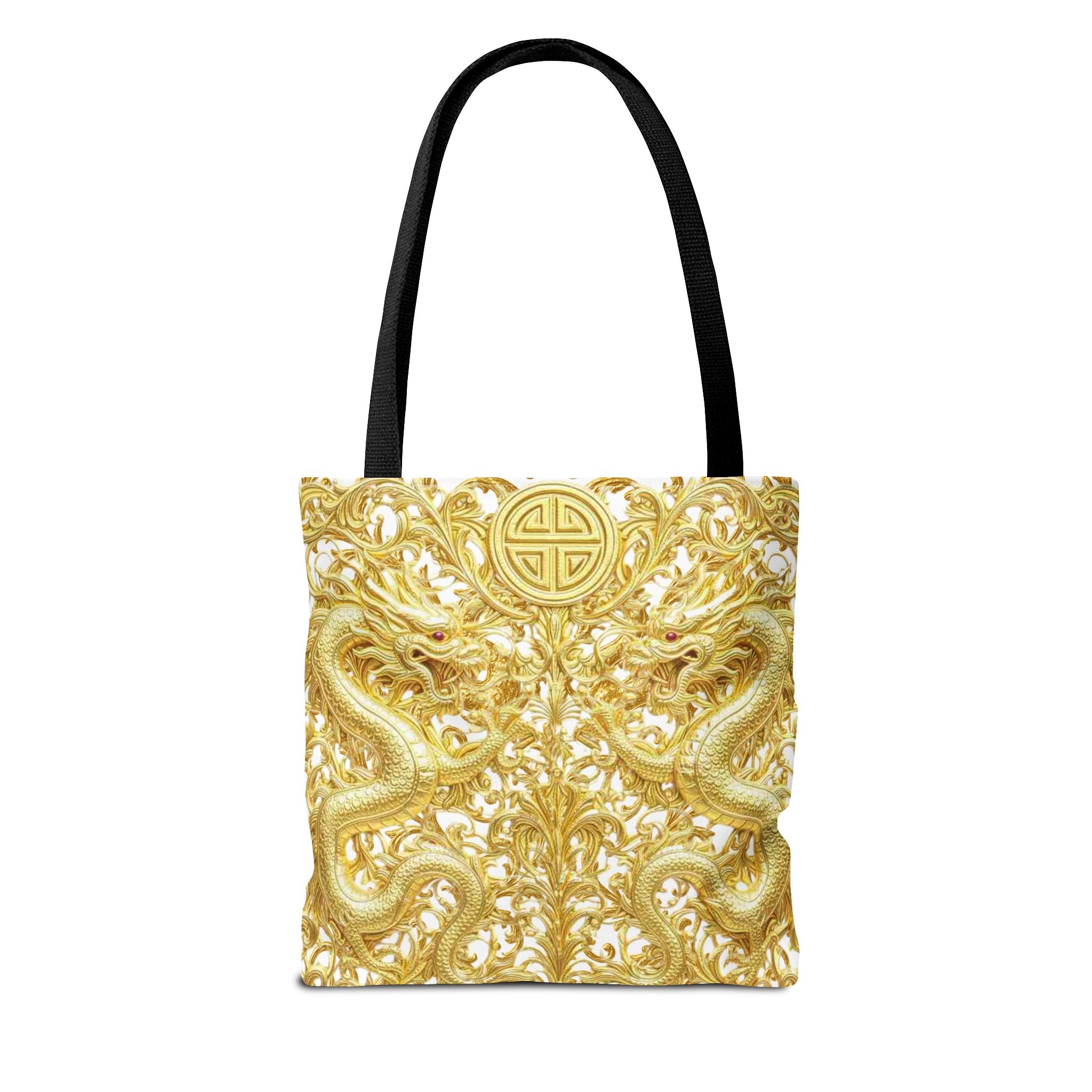 Gold Dragon Baroque Tote Bag – Luxury Statement Tote