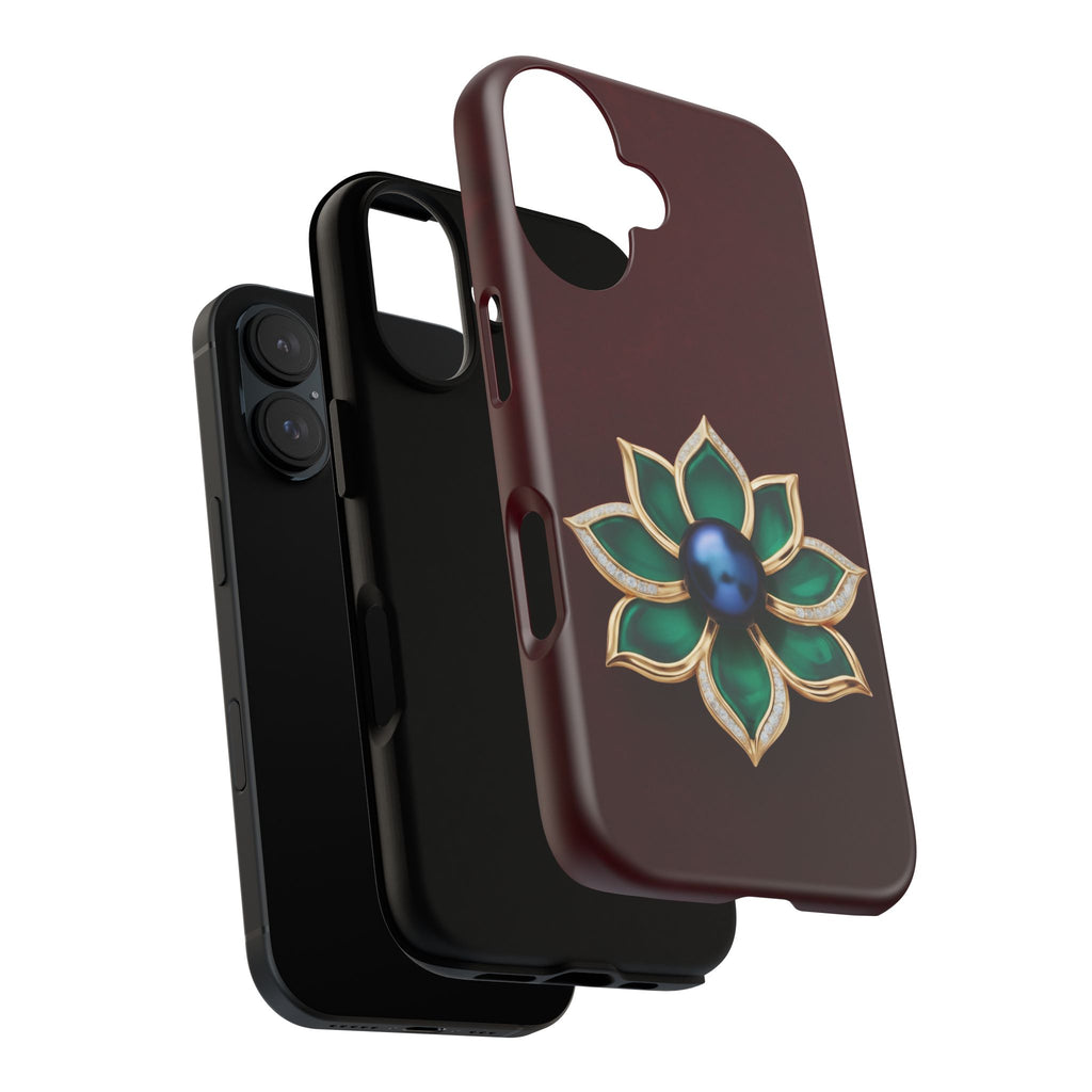 Burgundy & Emerald Floral Jewel Phone Case