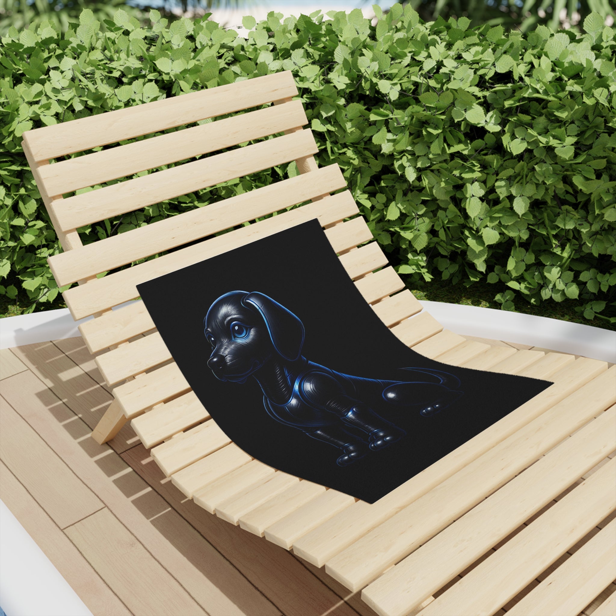 Midnight Guardian — Dark Aesthetic Beach Towel