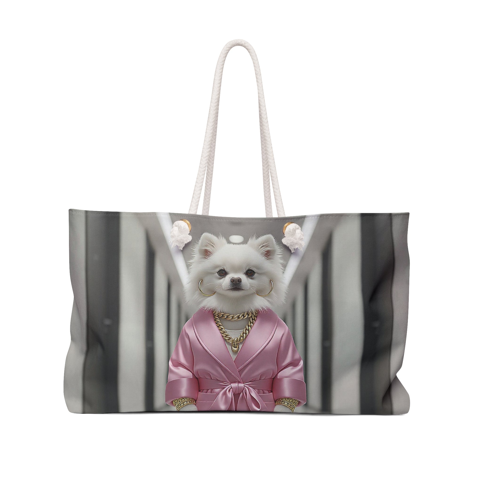 Artful Fashion Dog Tote Bag — Editorial-Style Weekender Bag