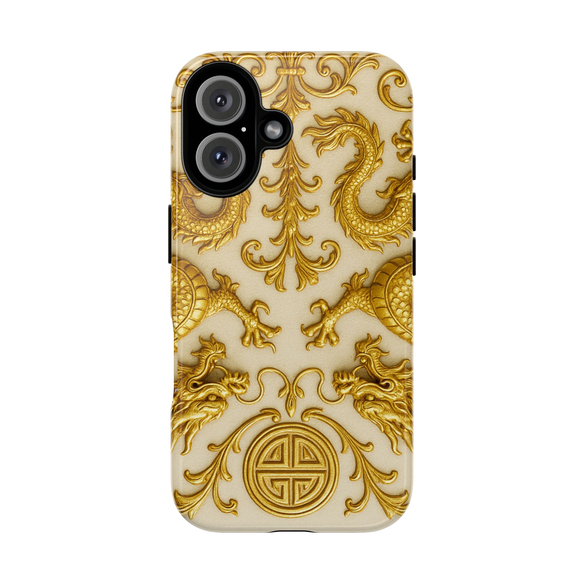 Golden Dragon Luxury Phone Case – Elegant Gold Pattern & Quiet Luxury Design