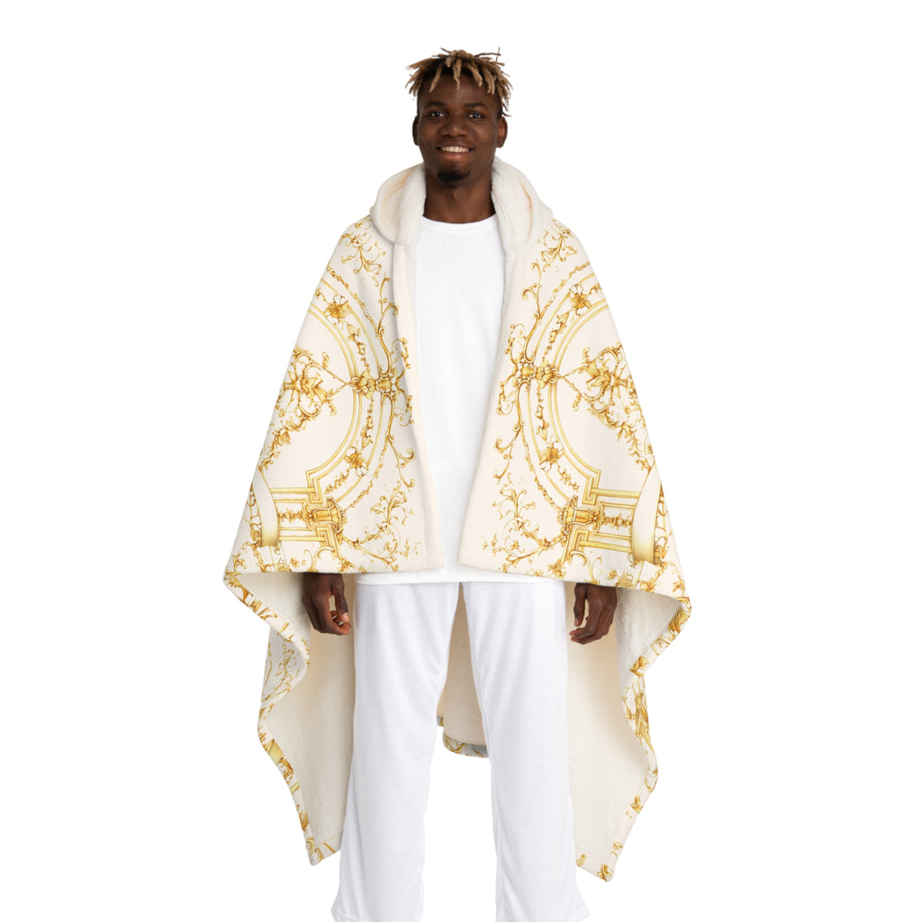 This hooded blanket is designed for comfort without looking casual.