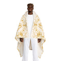 This hooded blanket is designed for comfort without looking casual.