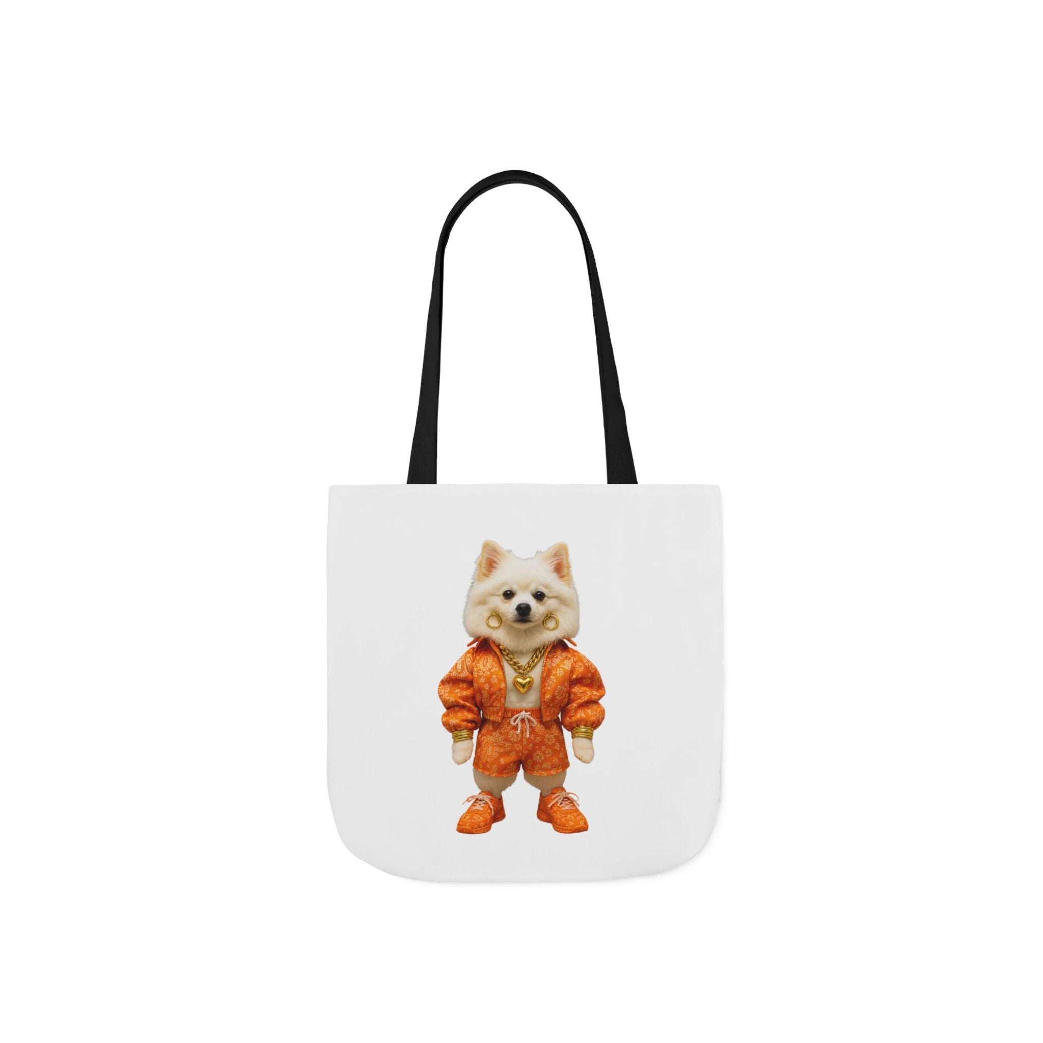 Tote Bag — Cute Pomeranian in Orange Tracksuit Graphic