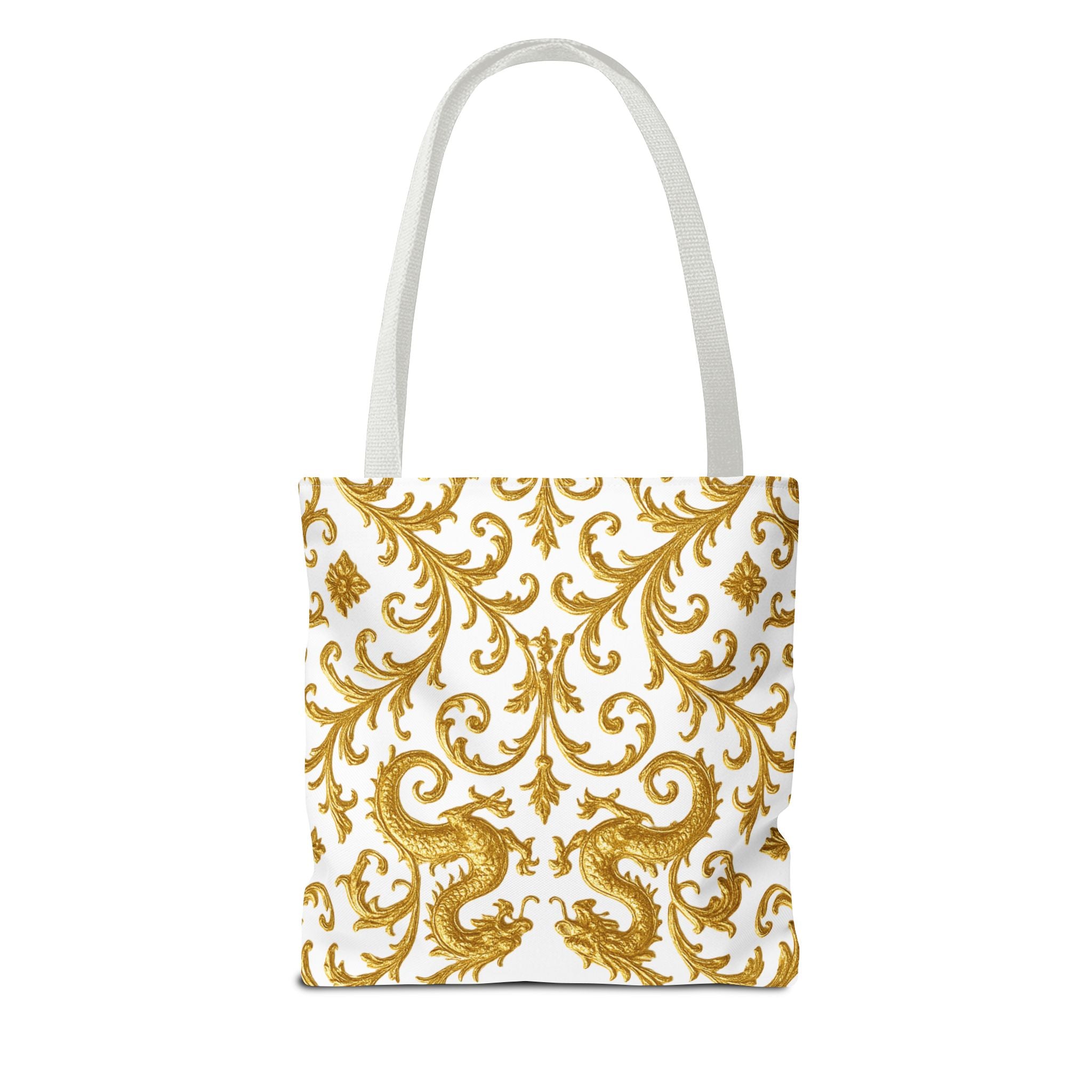 Gold Baroque Pattern Tote Bag – Elegant Statement Shoulder Tote