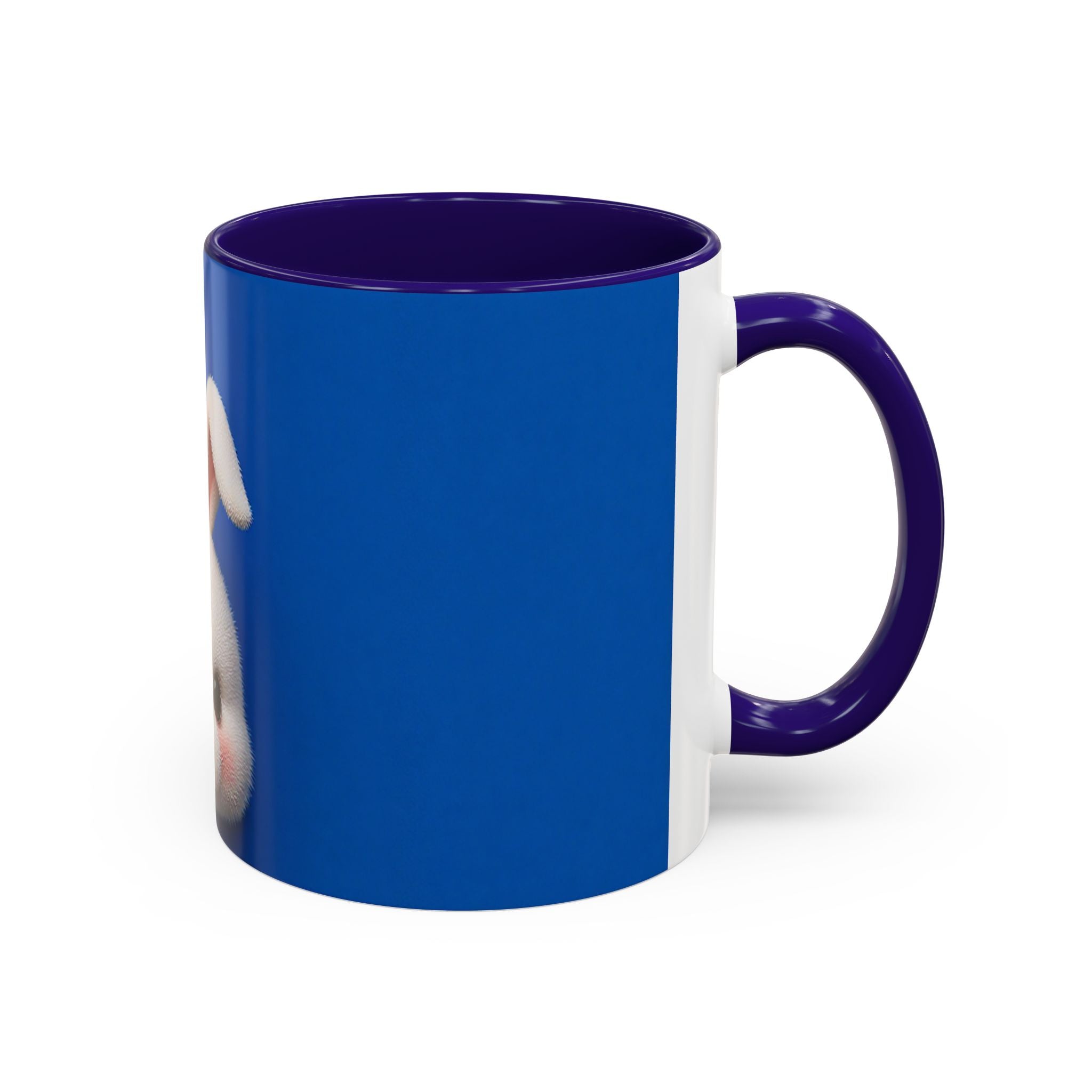 Blue Bunny Accent Mug – Cute Minimal Animal Art Cup