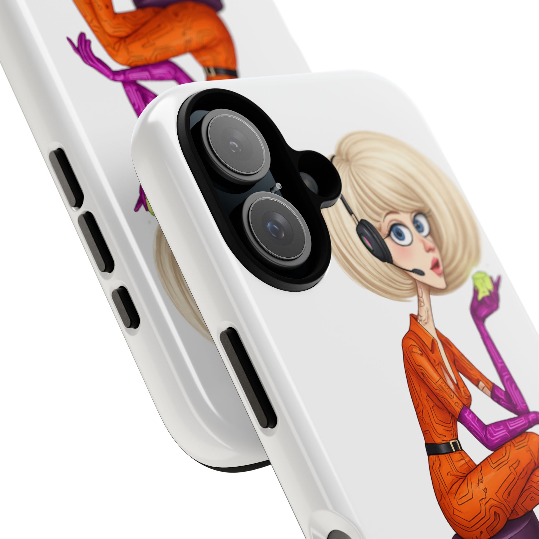 Retro Futuristic Girl iPhone Case | Pop Art Sci-Fi Character Phone Case