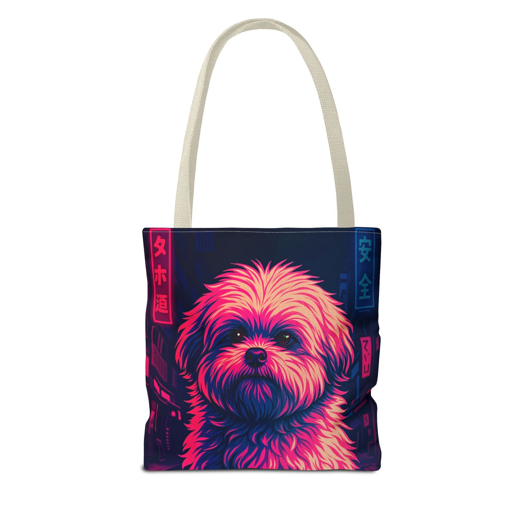 Neon Dog Art Tote Bag – Bold Color Statement Tote