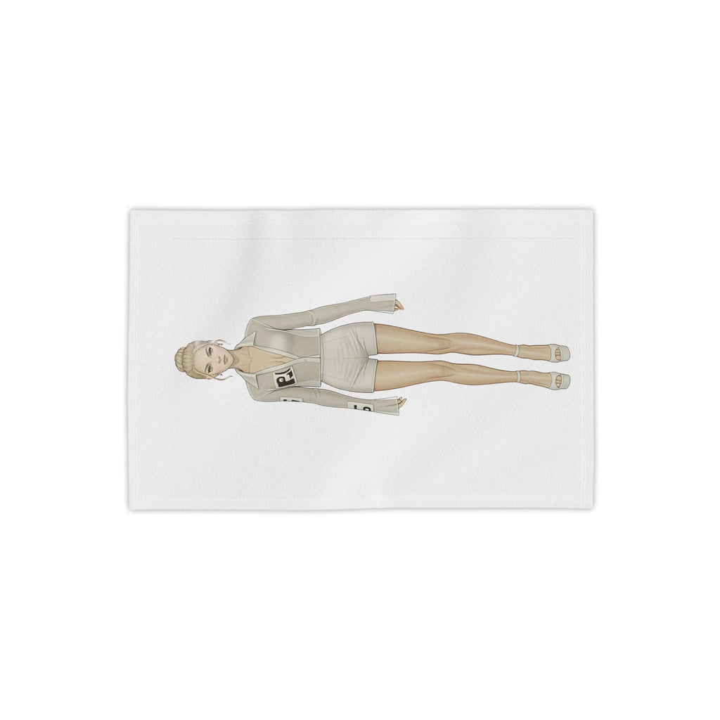 Minimalist Fashion Illustration Beach Towel – Vertical Modern Art Design