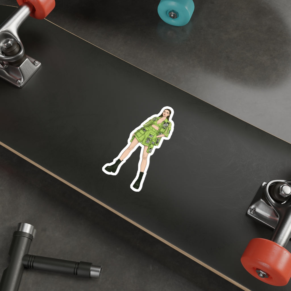 Minimal Fashion Girl Sticker — Clean & Stylish