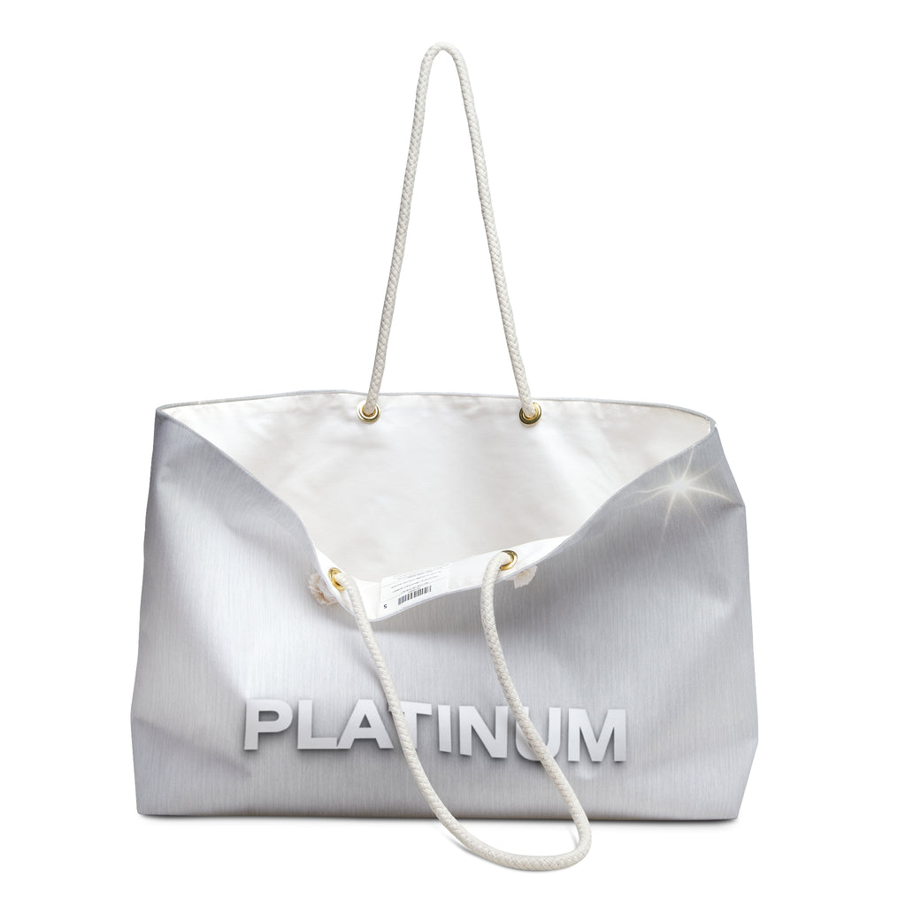 PLATINUM Minimal Silver Tote Bag