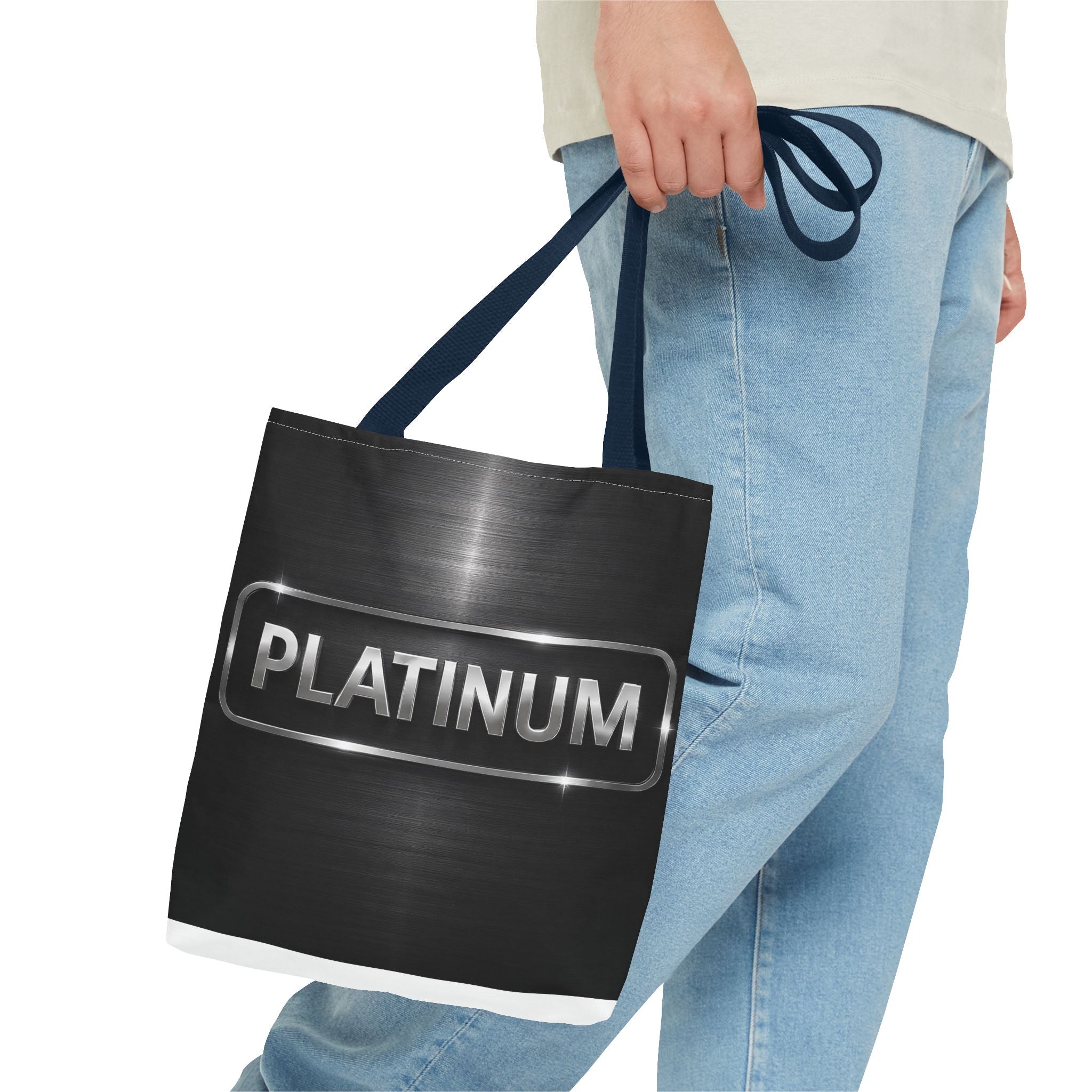 PLATINUM Tote Bag – Minimal Black Premium Statement Bag