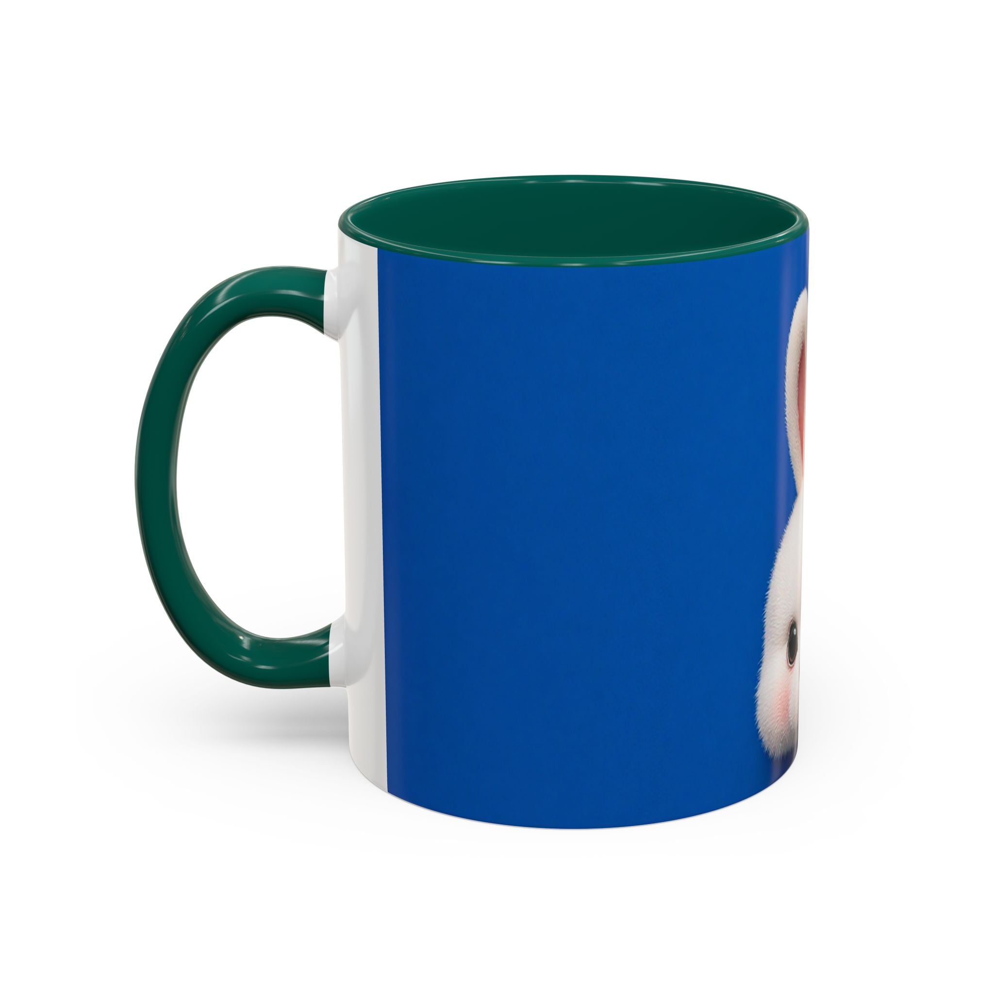 Blue Bunny Accent Mug – Cute Minimal Animal Art Cup
