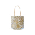 Canvas Tote Bag — Cream Peony Floral Print, Elegant Everyday Market Tote