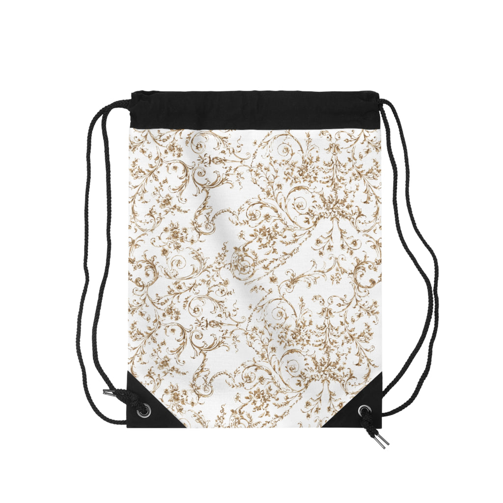 Baroque Pattern Drawstring Bag – Ivory Art Print Design
