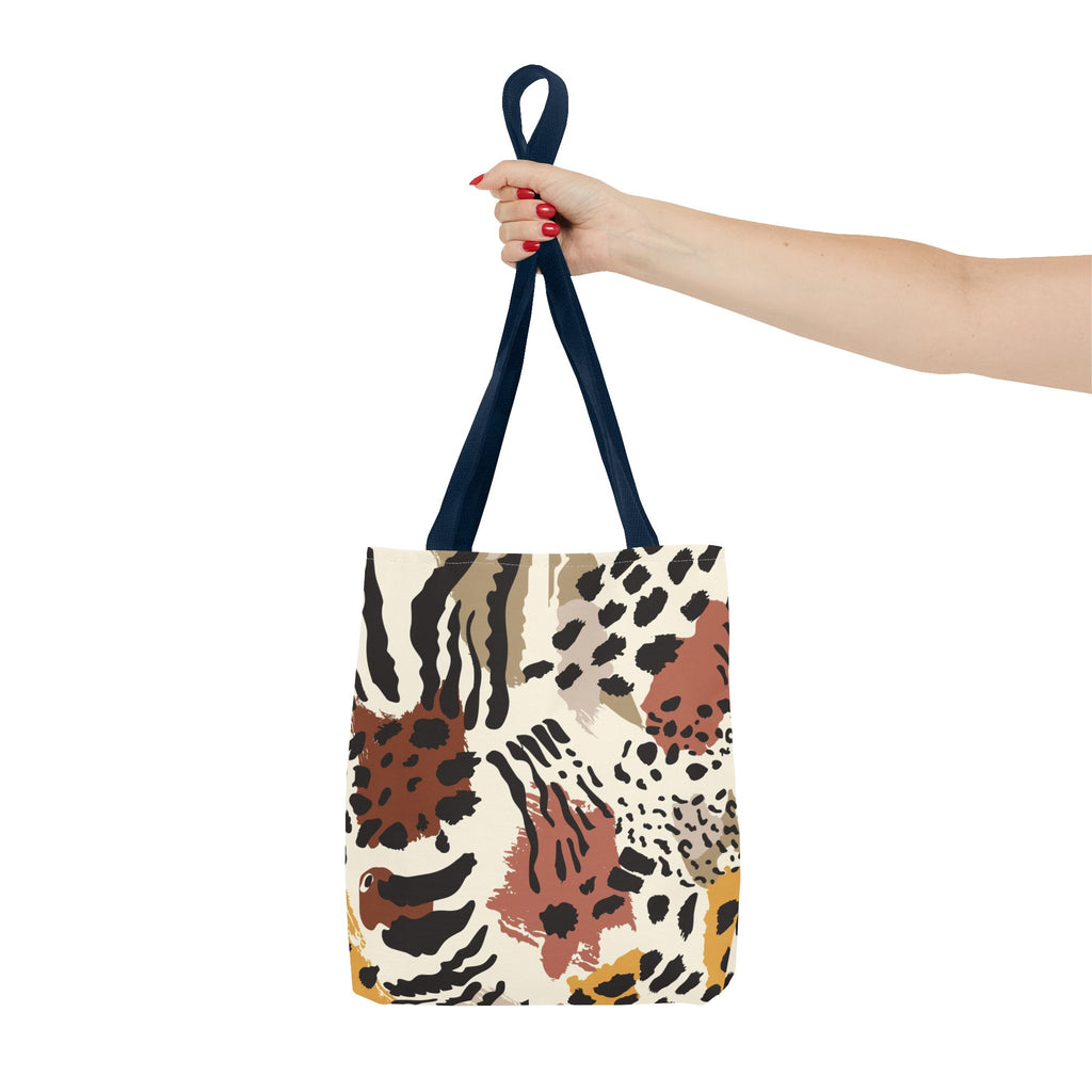 Animal Print Tote Bag — Neutral Safari Pattern AOP