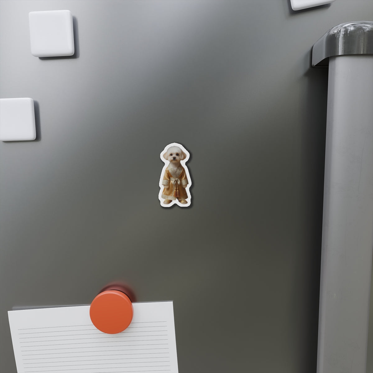 Cute Winking Blonde Girl Die-Cut Magnet – Fashionable Cartoon Fridge Sticker