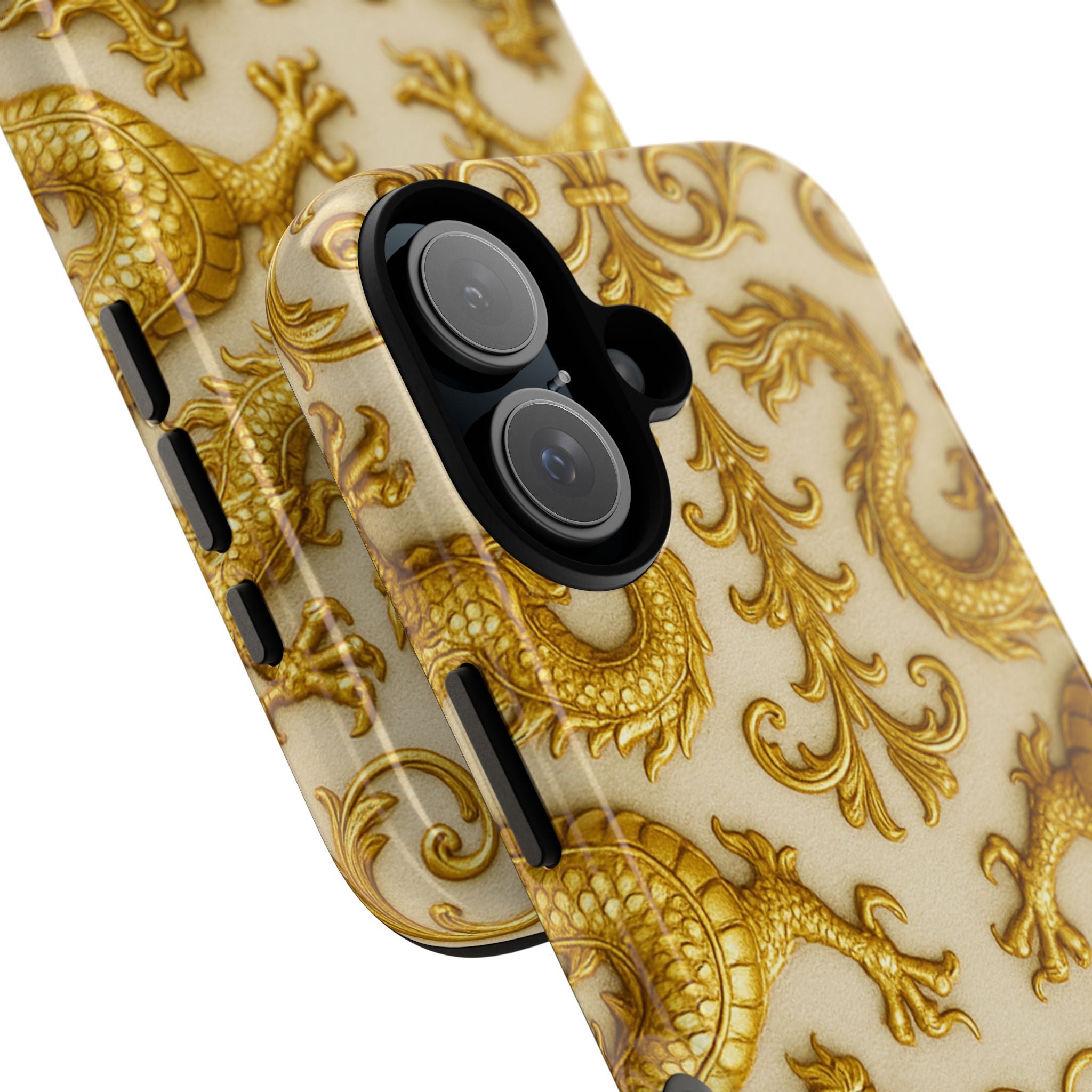 Golden Dragon Luxury Phone Case – Elegant Gold Pattern & Quiet Luxury Design