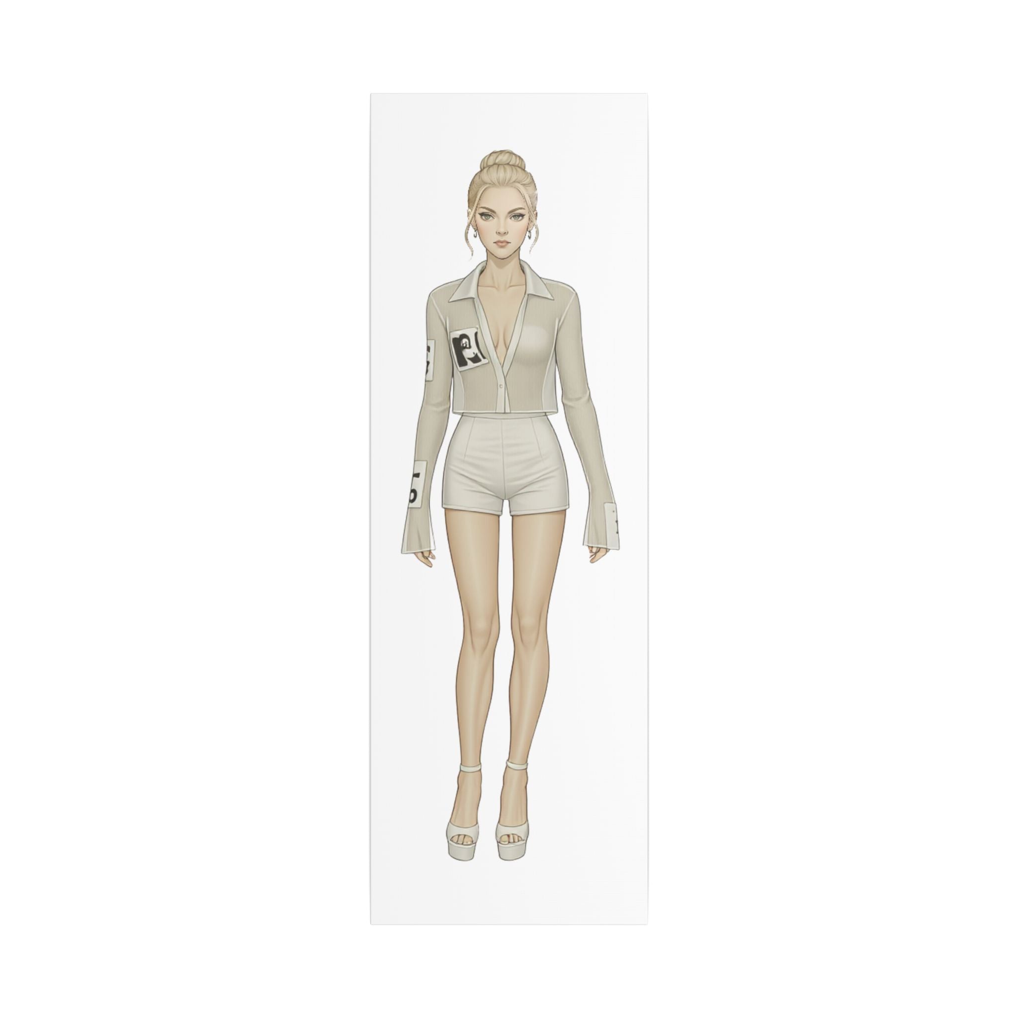 Modern Fashion Illustration Wall Art – Minimal Vertical Poster (16×48)
