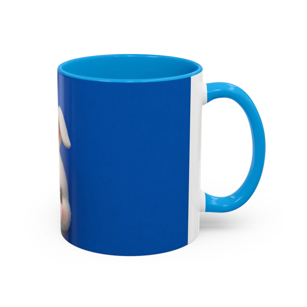 Blue Bunny Accent Mug – Cute Minimal Animal Art Cup