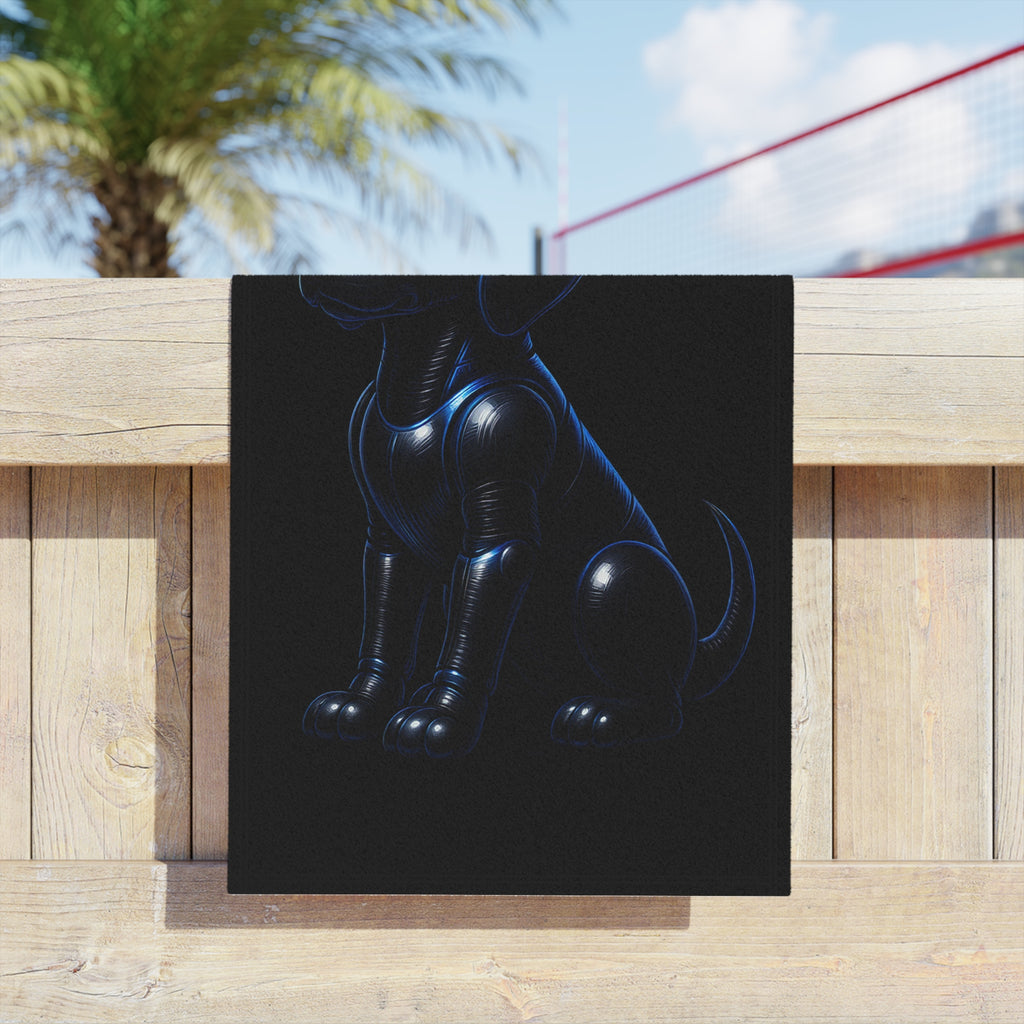 Midnight Guardian — Dark Aesthetic Beach Towel