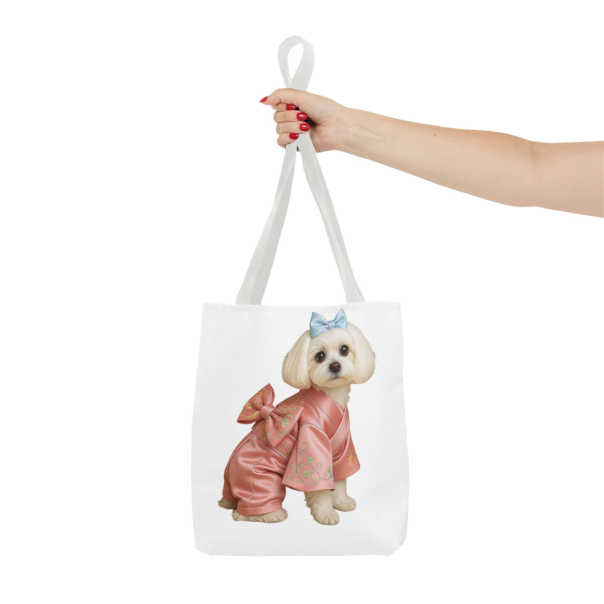 Korean Hanbok Dog Tote Bag – Pink Traditional Style