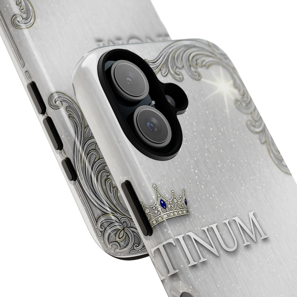 Brushed Silver Baroque iPhone Case — Luxury Minimalist Tough Cases