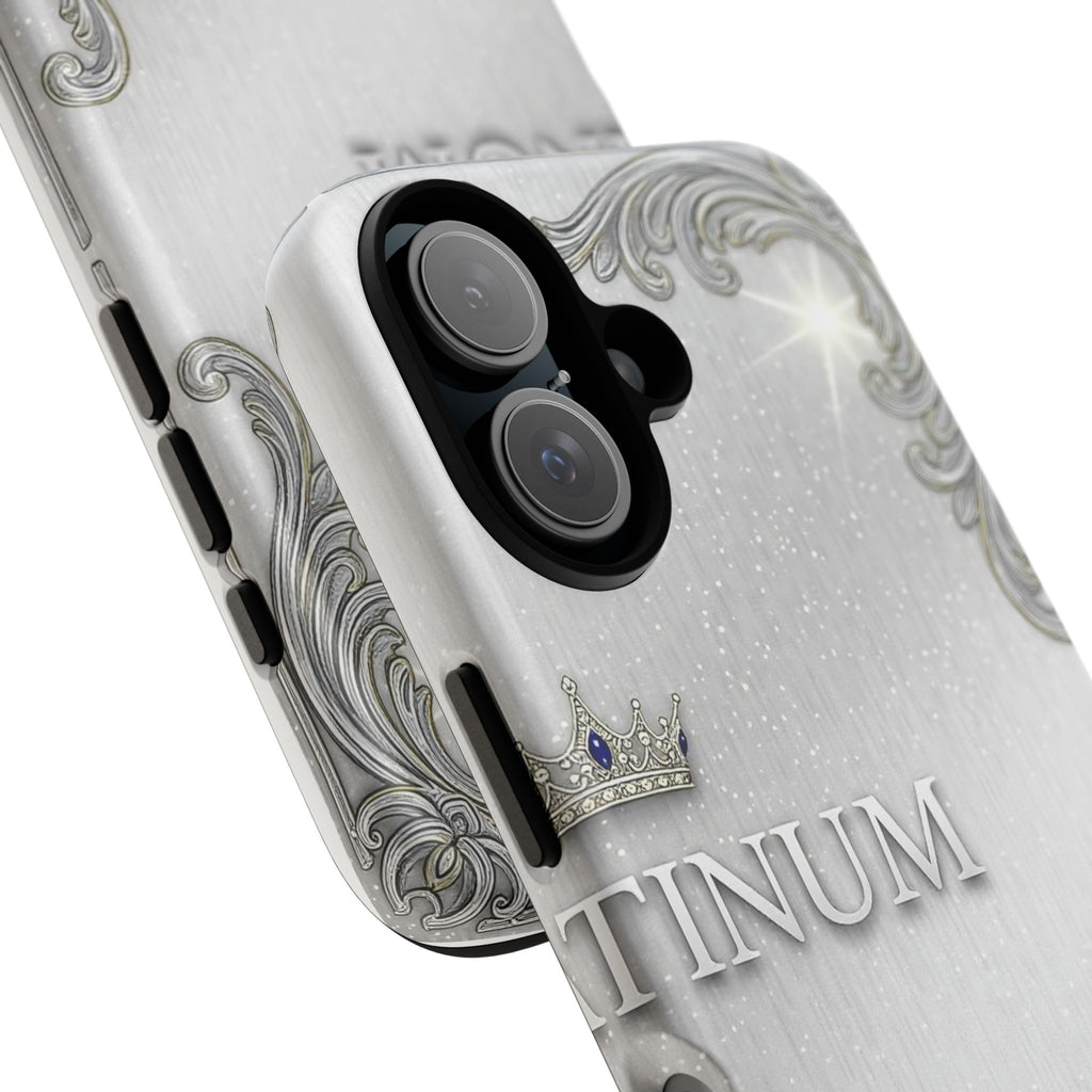 Brushed Silver Baroque iPhone Case — Luxury Minimalist Tough Cases