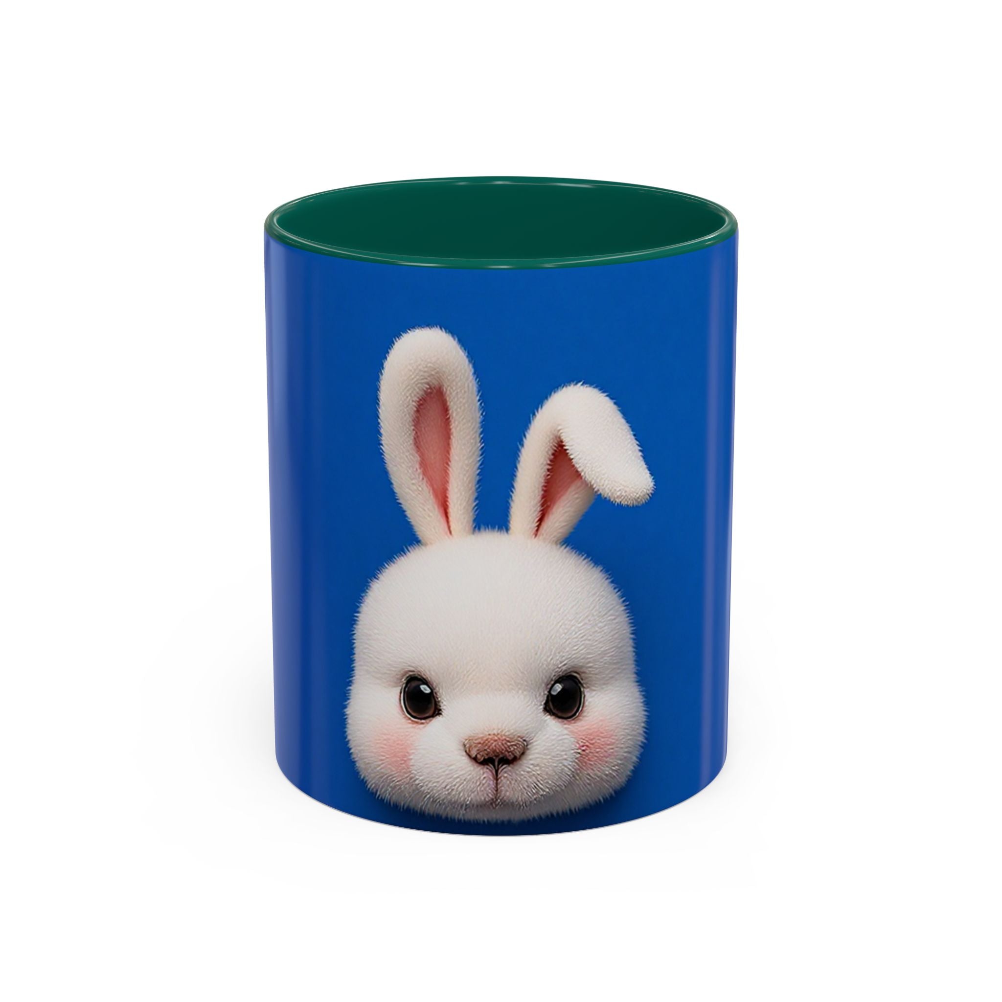 Blue Bunny Accent Mug – Cute Minimal Animal Art Cup