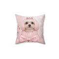 Luxury Pink Princess Dog Cushion – Soft Pastel Royal Pet Art Pillow