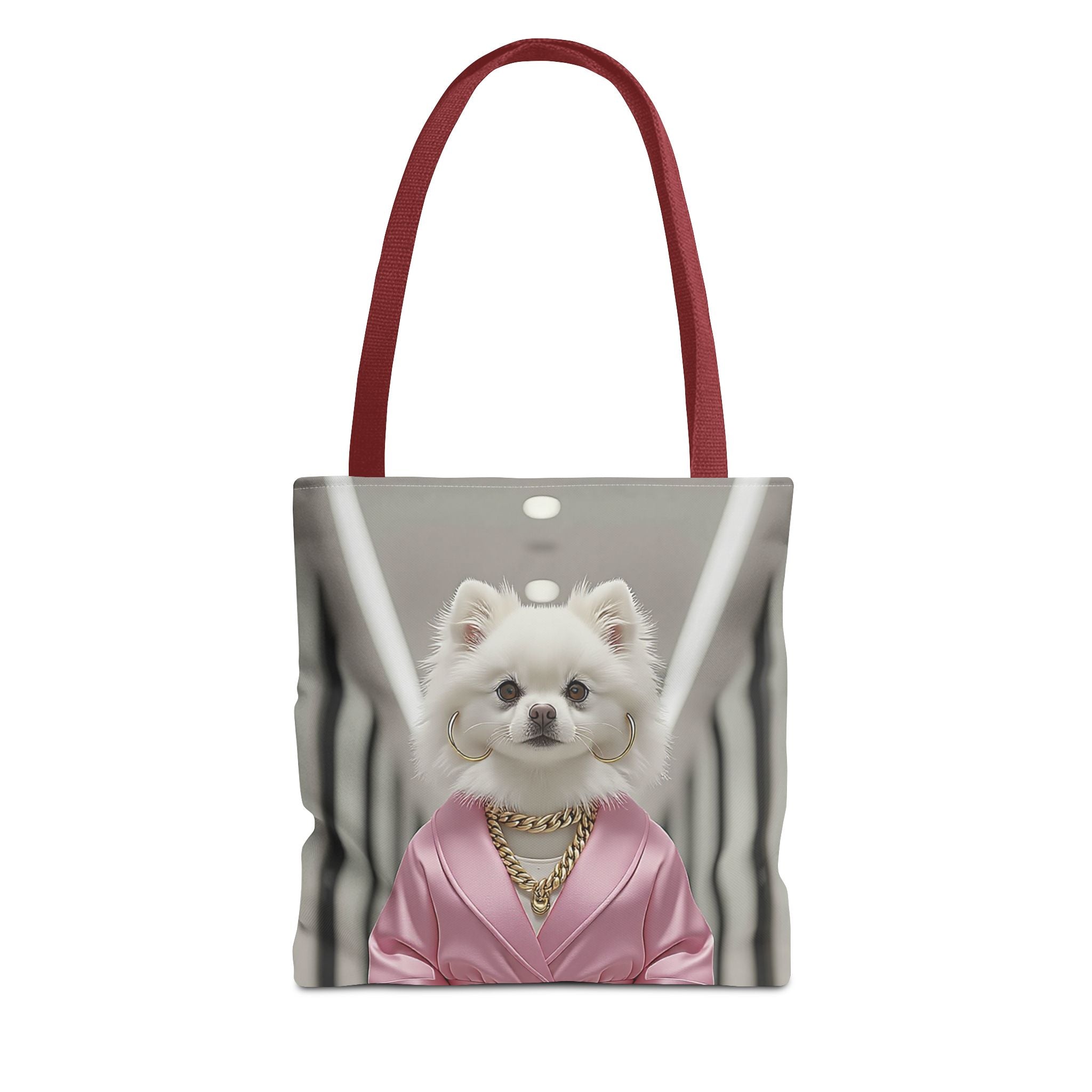 Luxury Dog Art Tote Bag – Pink Robe Puppy Tote for Dog Lovers