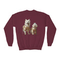 So Cute They Choose It First — Kids Sweatshirt with Twin Dog Illustration