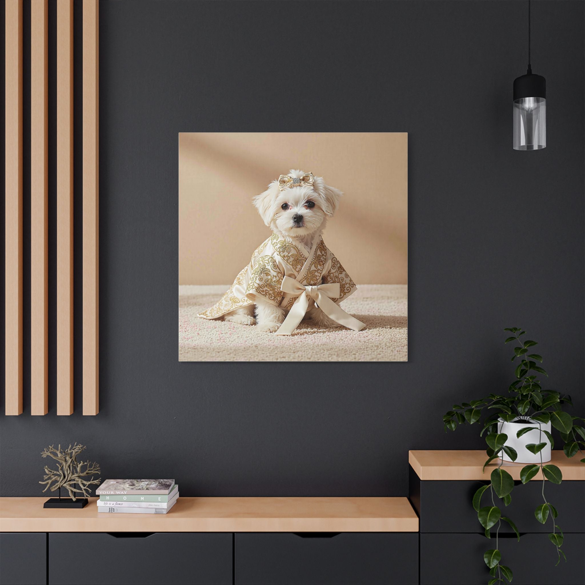 Luxury Royal Dog Wall Art – Elegant Interior Canvas Print