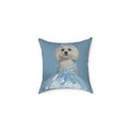 Princess Dog Portrait Throw Pillow – Blue Gown Decorative Cushion
