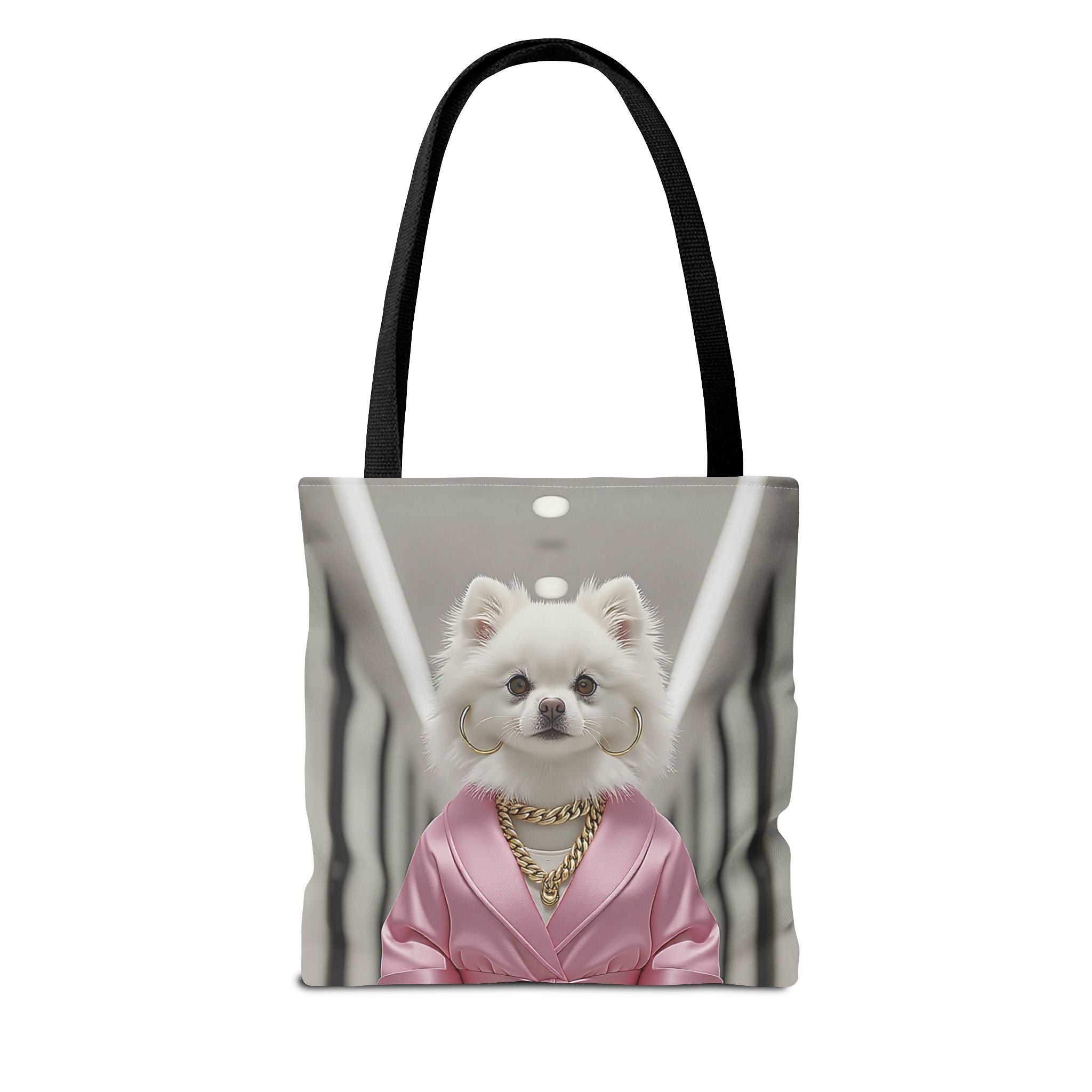 Luxury Dog Art Tote Bag – Pink Robe Puppy Tote for Dog Lovers
