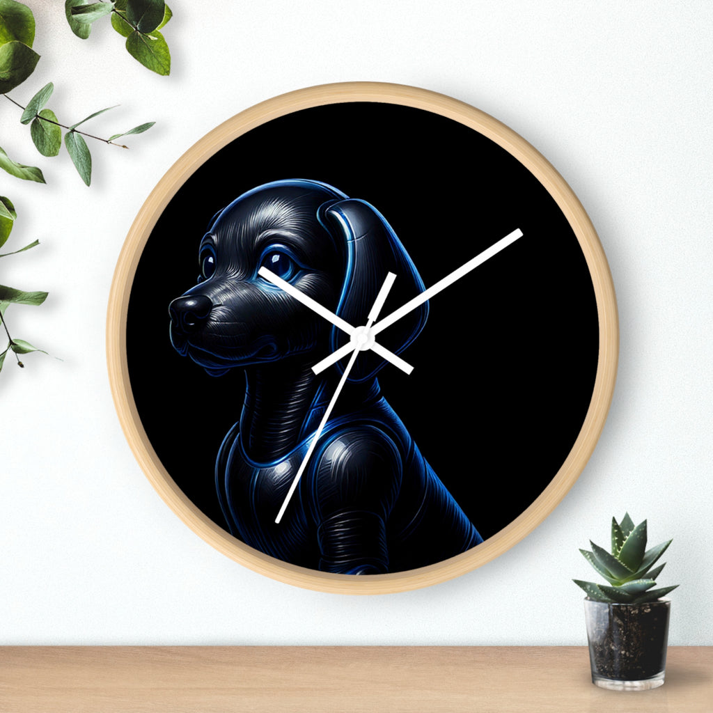 Midnight Guardian – Modern Dog Wall Clock