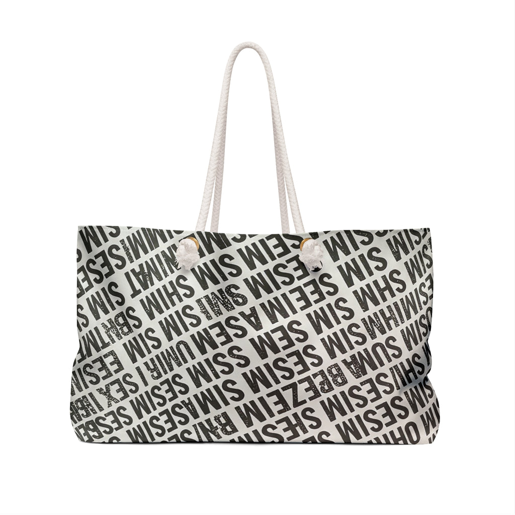 Text Pattern Tote Bag – Graphic Minimal Canvas Tote