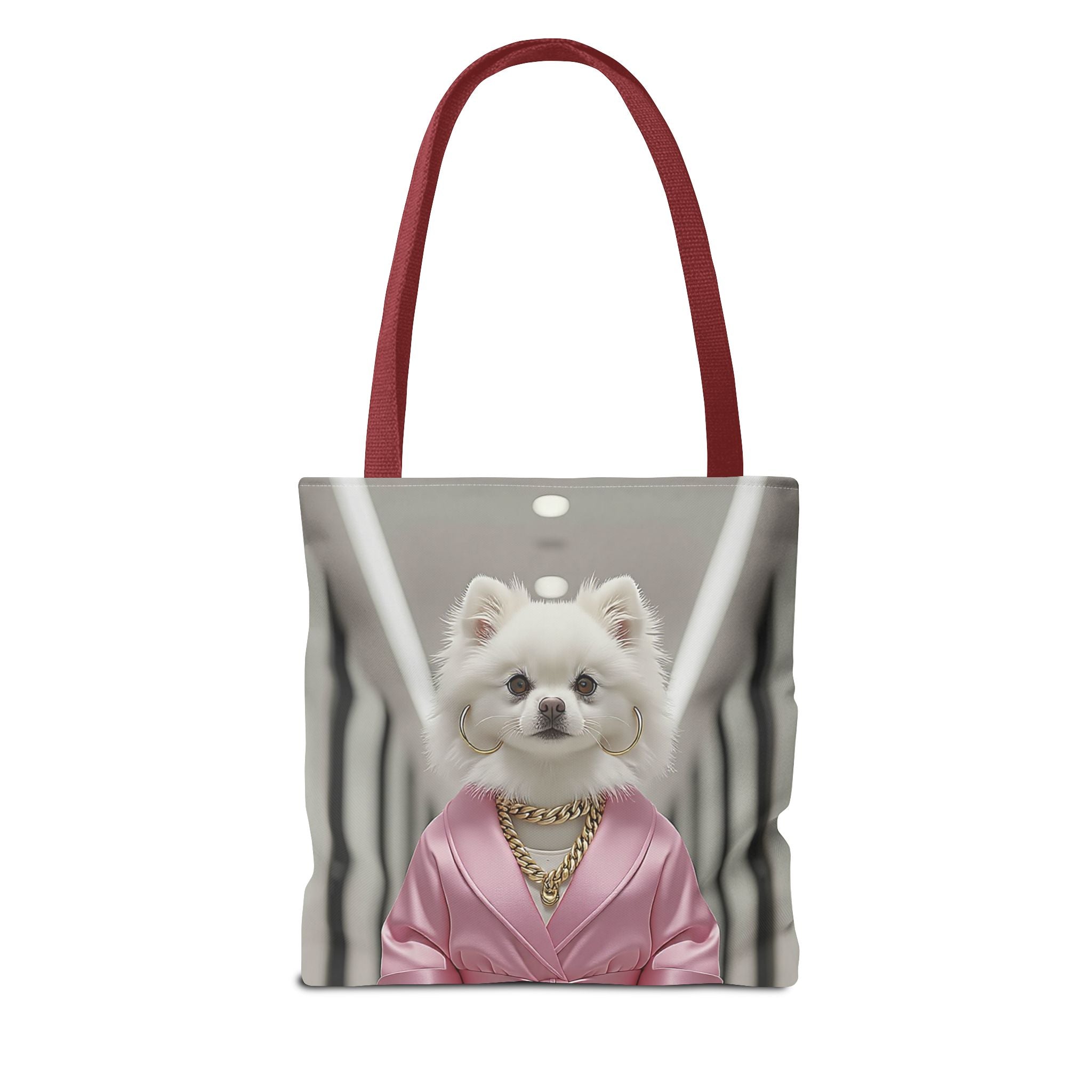 Luxury Dog Art Tote Bag – Pink Robe Puppy Tote for Dog Lovers