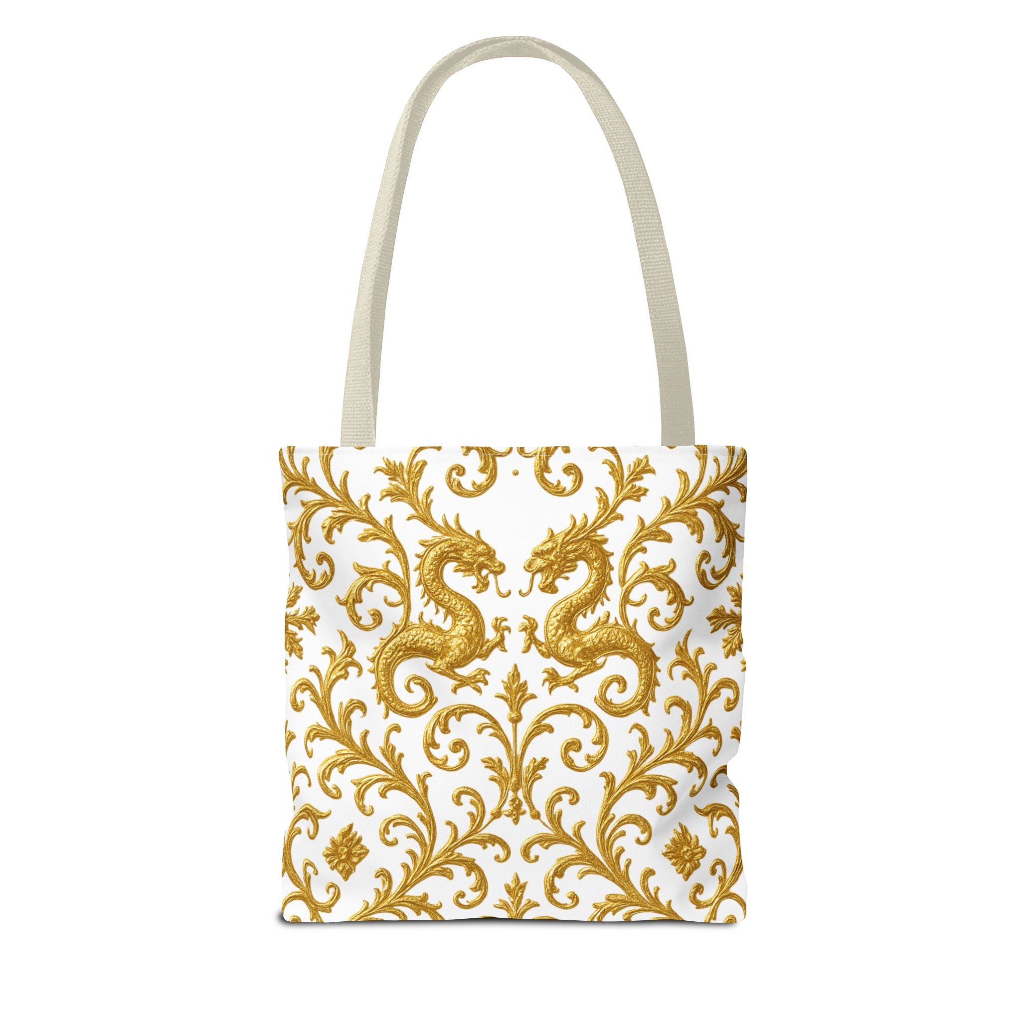 Luxury Black Dog Art Tote Bag – Gold Baroque Puppy Tote