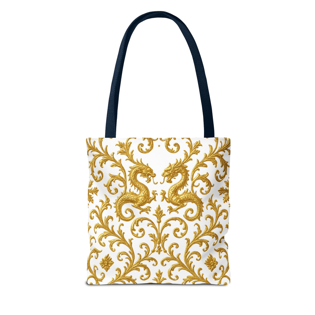 Luxury Black Dog Art Tote Bag – Gold Baroque Puppy Tote