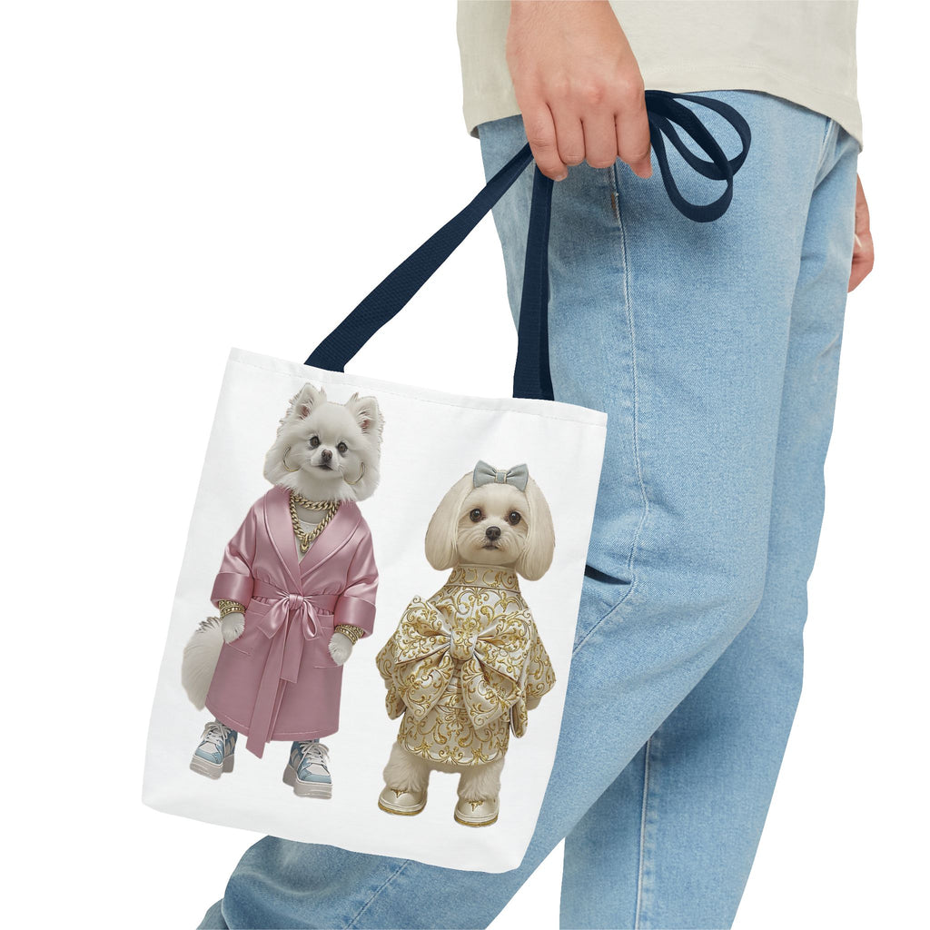 Designer Dog Tote Bag – Chic Dressed-Up Dogs Fashion Shoulder Bag