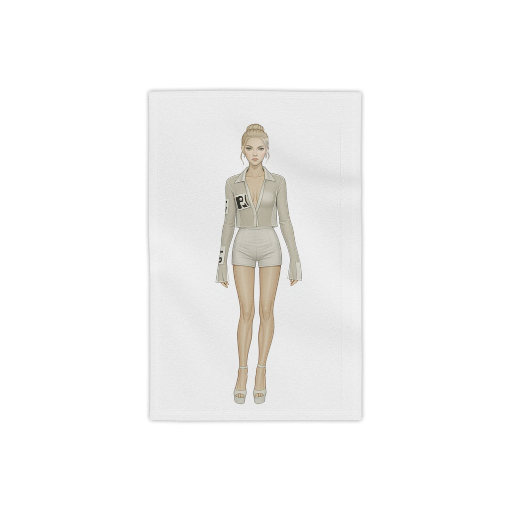 Minimalist Fashion Illustration Beach Towel – Vertical Modern Art Design