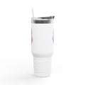 Penguin Minimalist 40oz Insulated Travel Mug — White Tumbler with Handle & Secure Lid