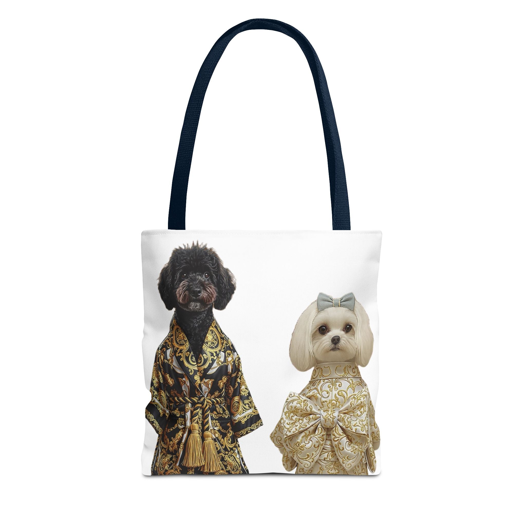 Black & Gold Duo Dog Tote Bag — Stylish All‑Over Print