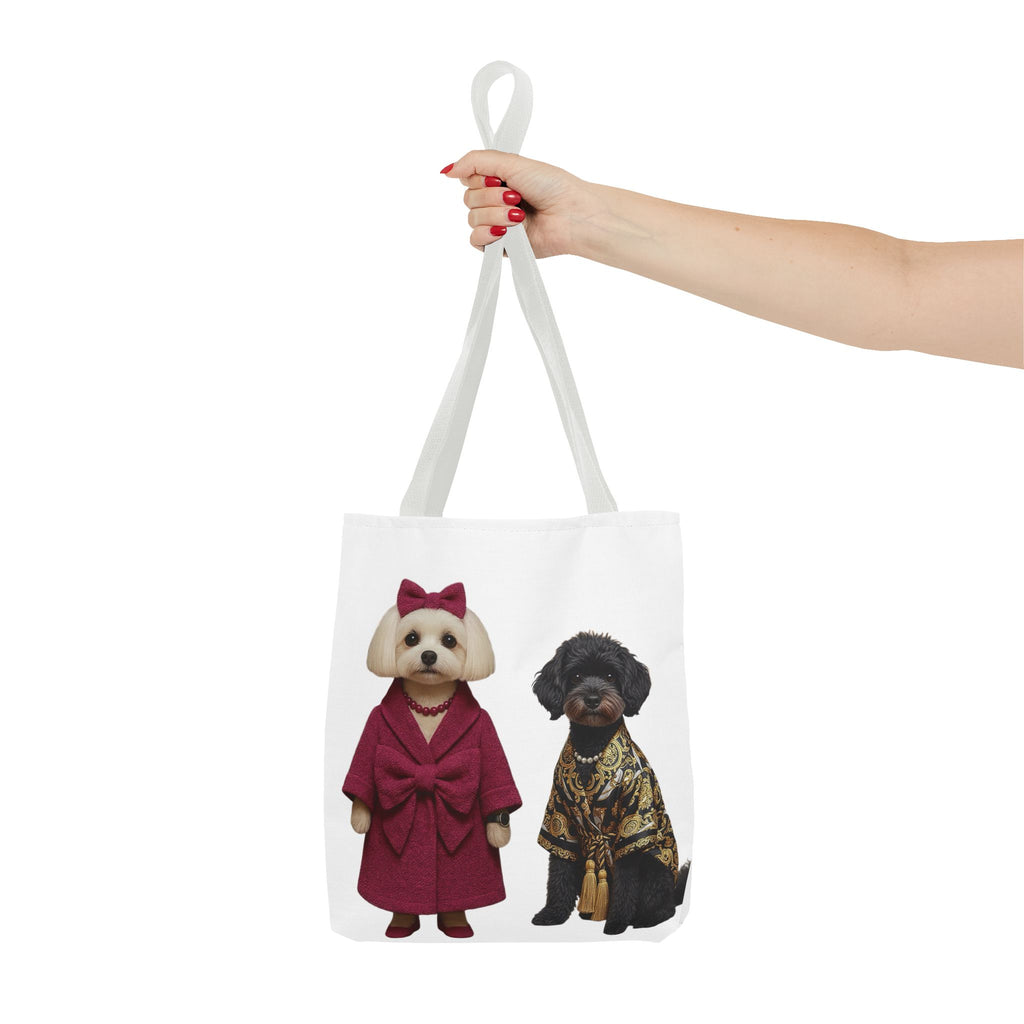 Stylish Dog Duo Tote Bag – Fashionable Poodle & Shih Tzu Print