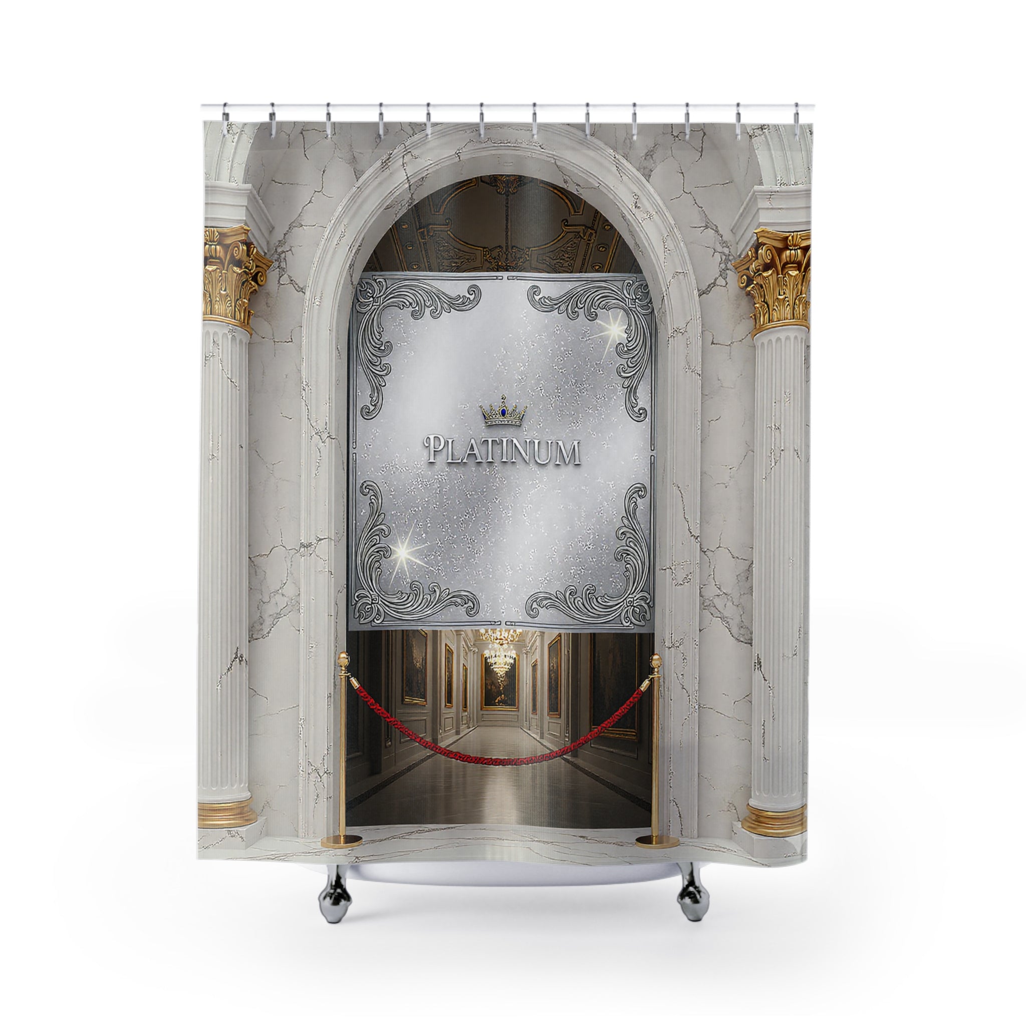 Palace Shower Curtain — 'Enter a Palace, Leave a King' Luxury Bathroom Decor